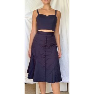 FAME+PARTNERS Navy Sweetheart Top and Skirt Set
